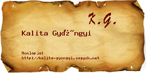 Kalita Gyöngyi névjegykártya